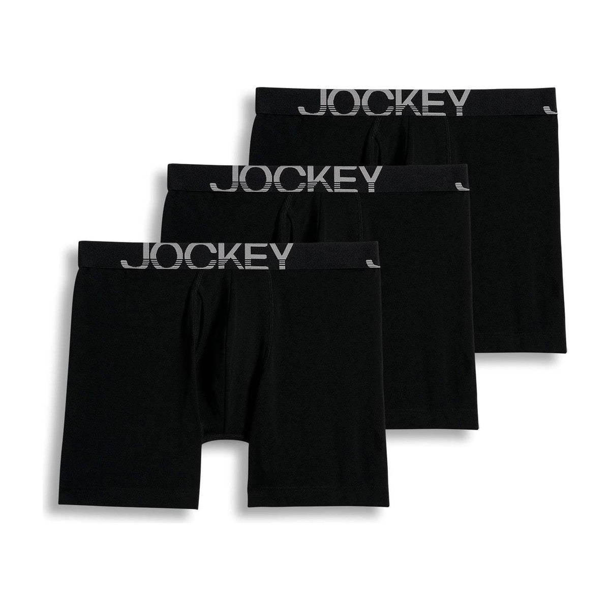 Jockey Men's 3+1 Bonus Pack Active Stretch 7 Long Leg Boxer Brief XL Black