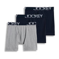 Jockey Men's 4-PACK Active Stretch Long Leg Briefs Medium/Gray True Navy/Grey Heather/True Navy