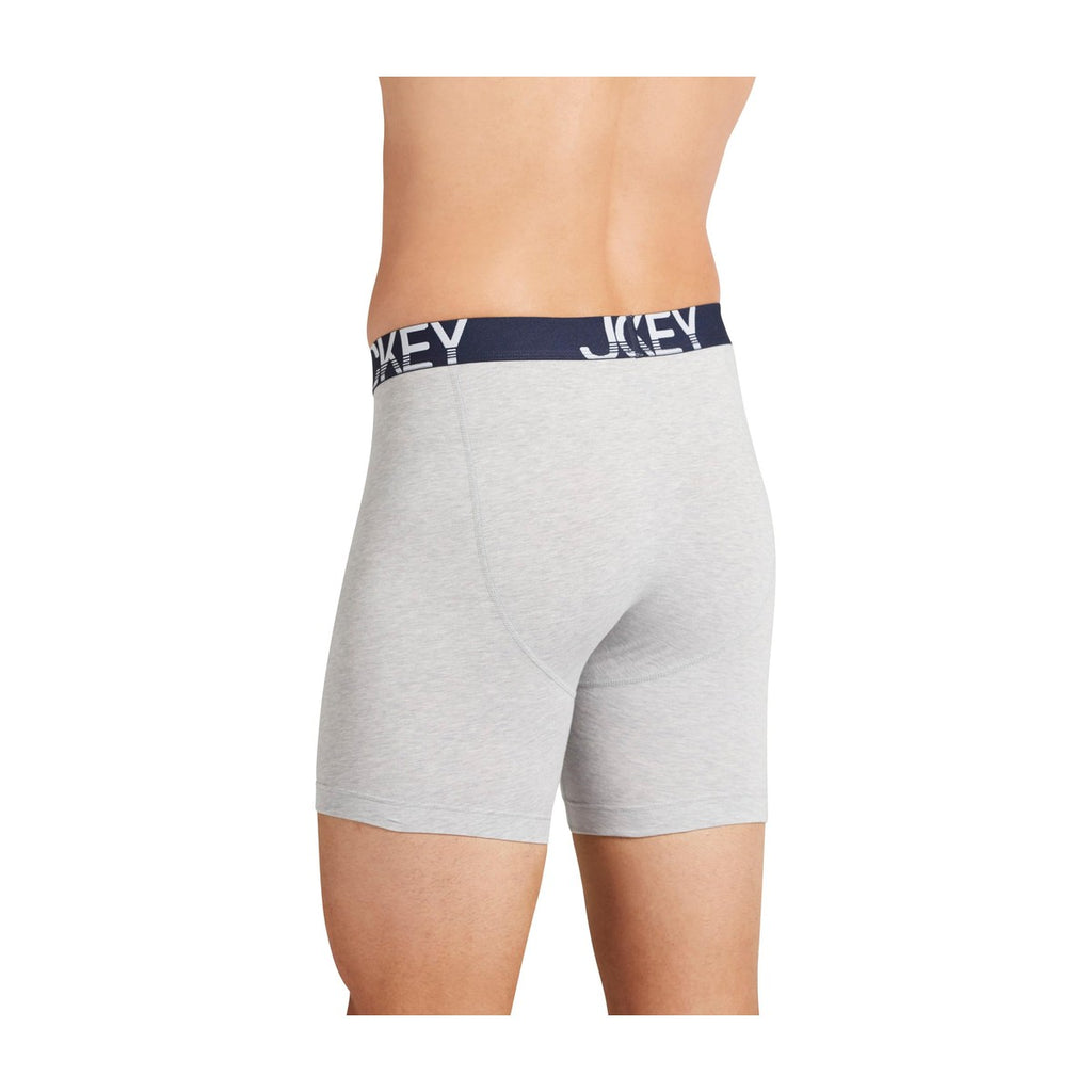 Jockey Men's 4-PACK Active Stretch Long Leg Briefs Medium/Gray True Navy/Grey Heather/True Navy