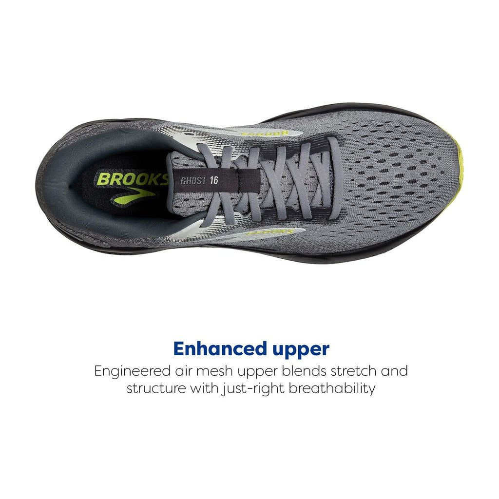 Brooks Men's Ghost 16 Black Primer/Grey/Lime