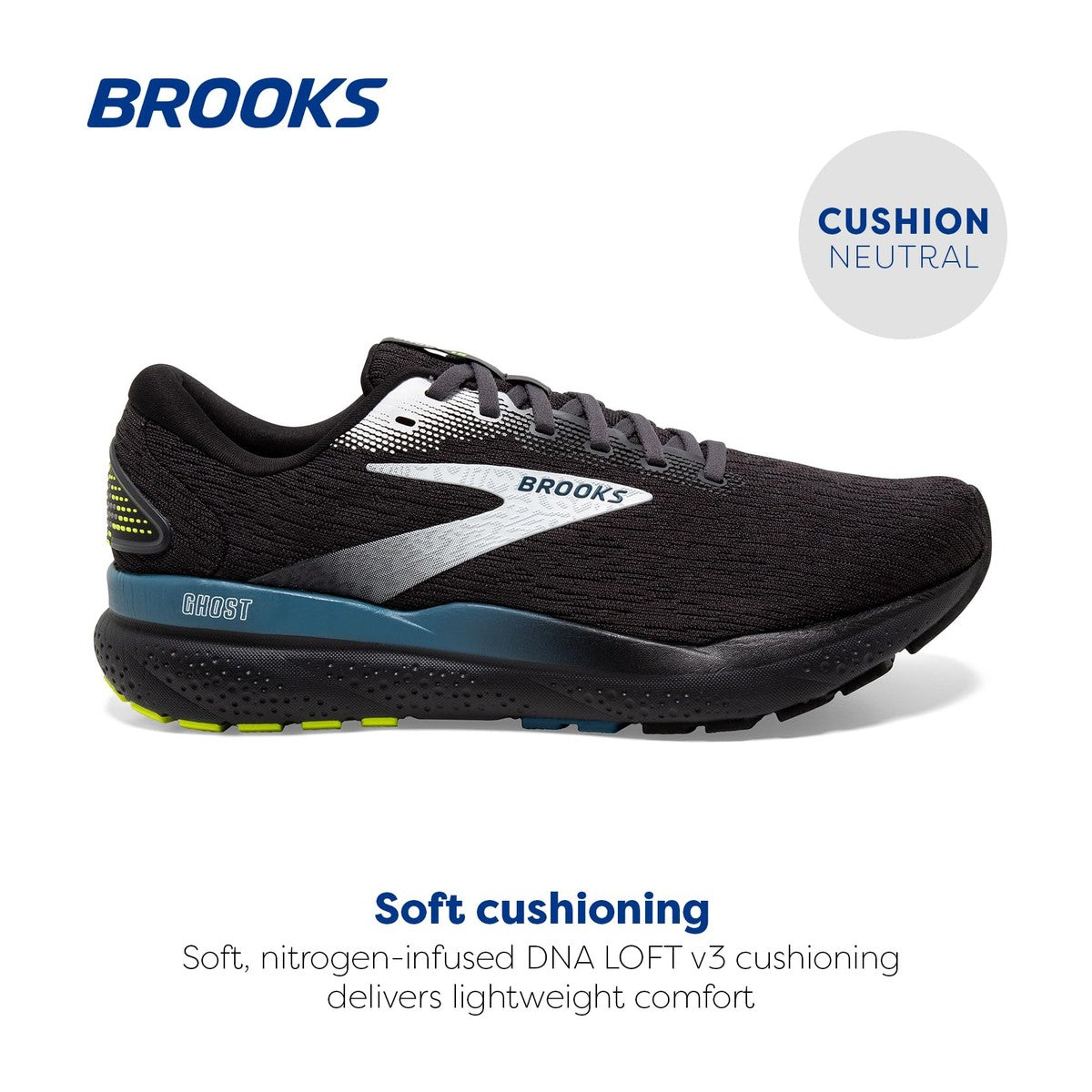 Brooks Men's Ghost 16 Black/Ebony/Blue