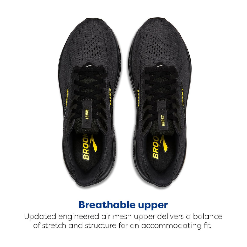 Brooks Men's Ghost 17 Ebony/Black/Yellow