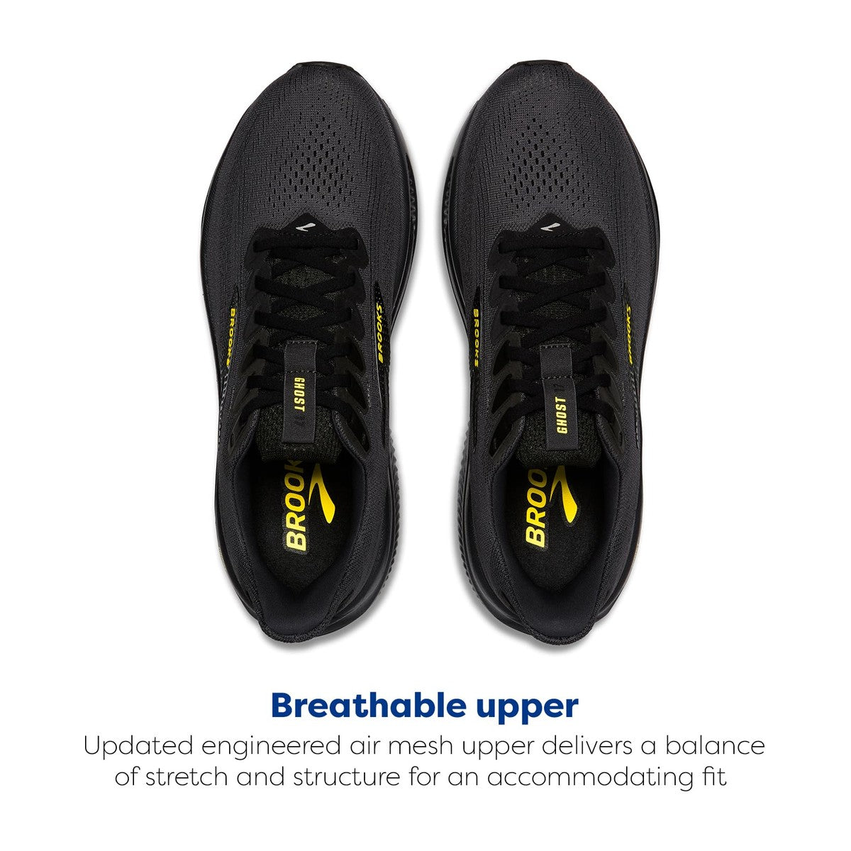 Brooks Men's Ghost 17 Ebony/Black/Yellow