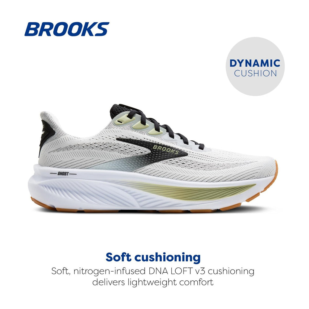Brooks Men's Ghost 17 White/Black/Tea