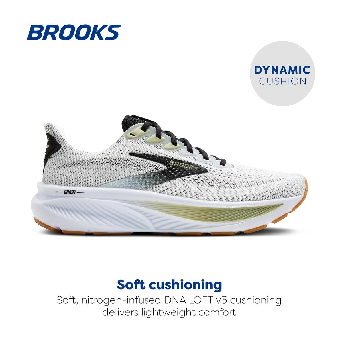 Brooks Men's Ghost 17 White/Black/Tea