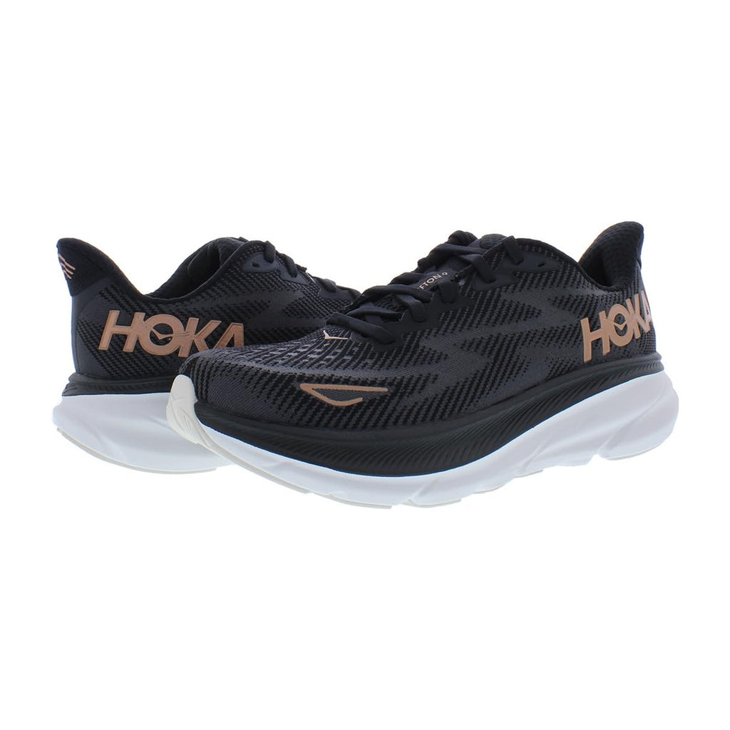 Hoka Women's Clifton 9 Black/Rose Gold