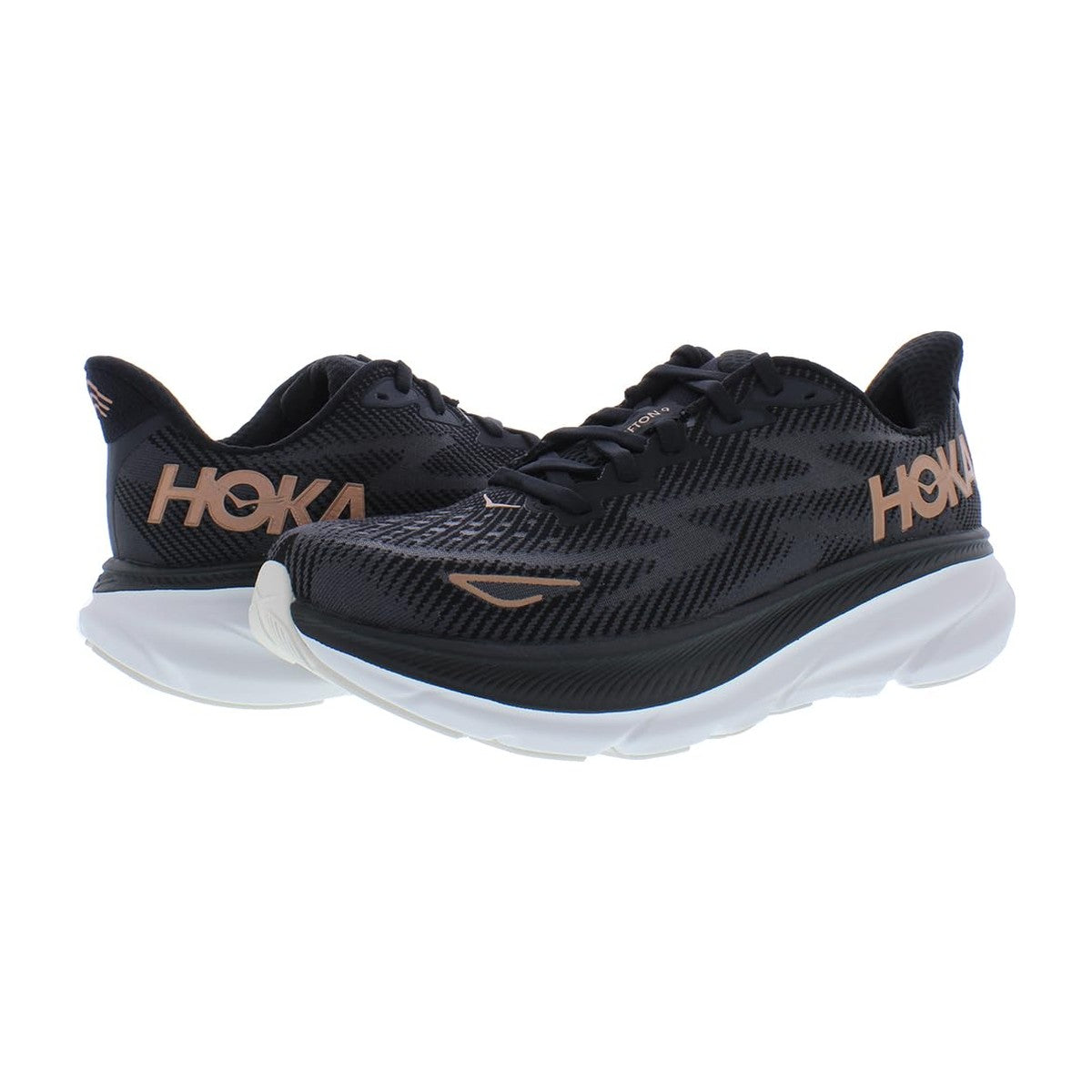 Hoka Women's Clifton 9 Black/Rose Gold