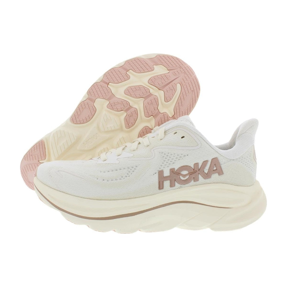 Hoka Women's Clifton 10 White Alabaster/Rose Gold