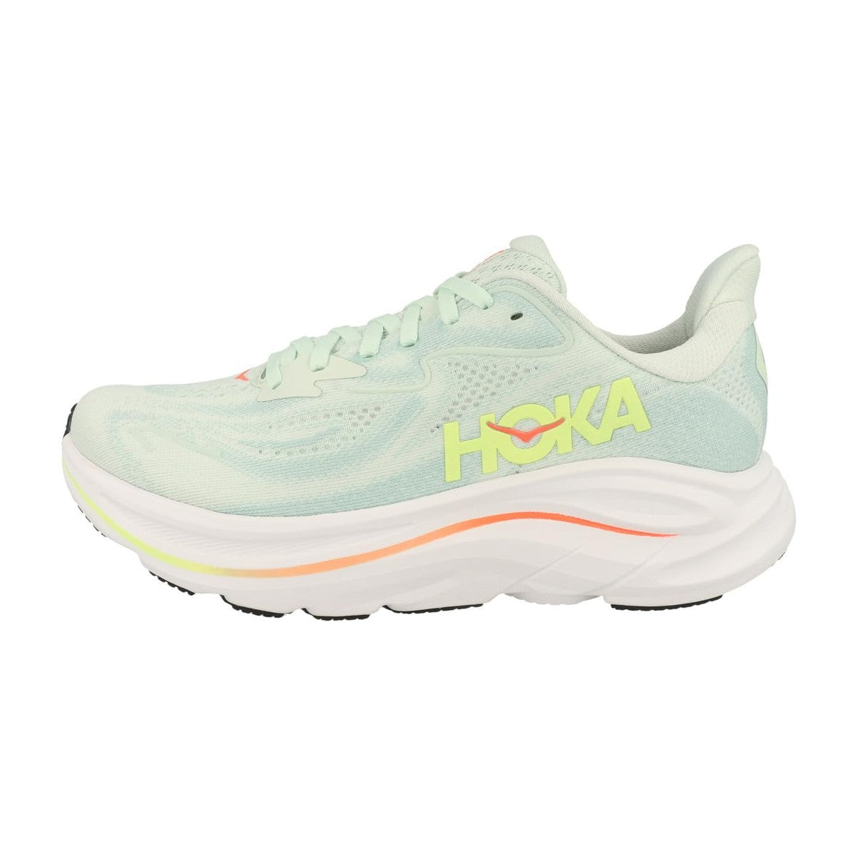 Hoka Women's Clifton 10 Sea Glass/Neon Flame