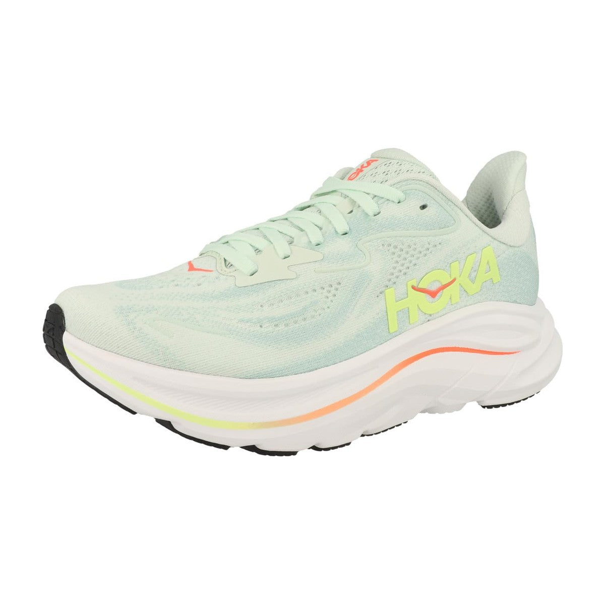 Hoka Women's Clifton 10 Sea Glass/Neon Flame