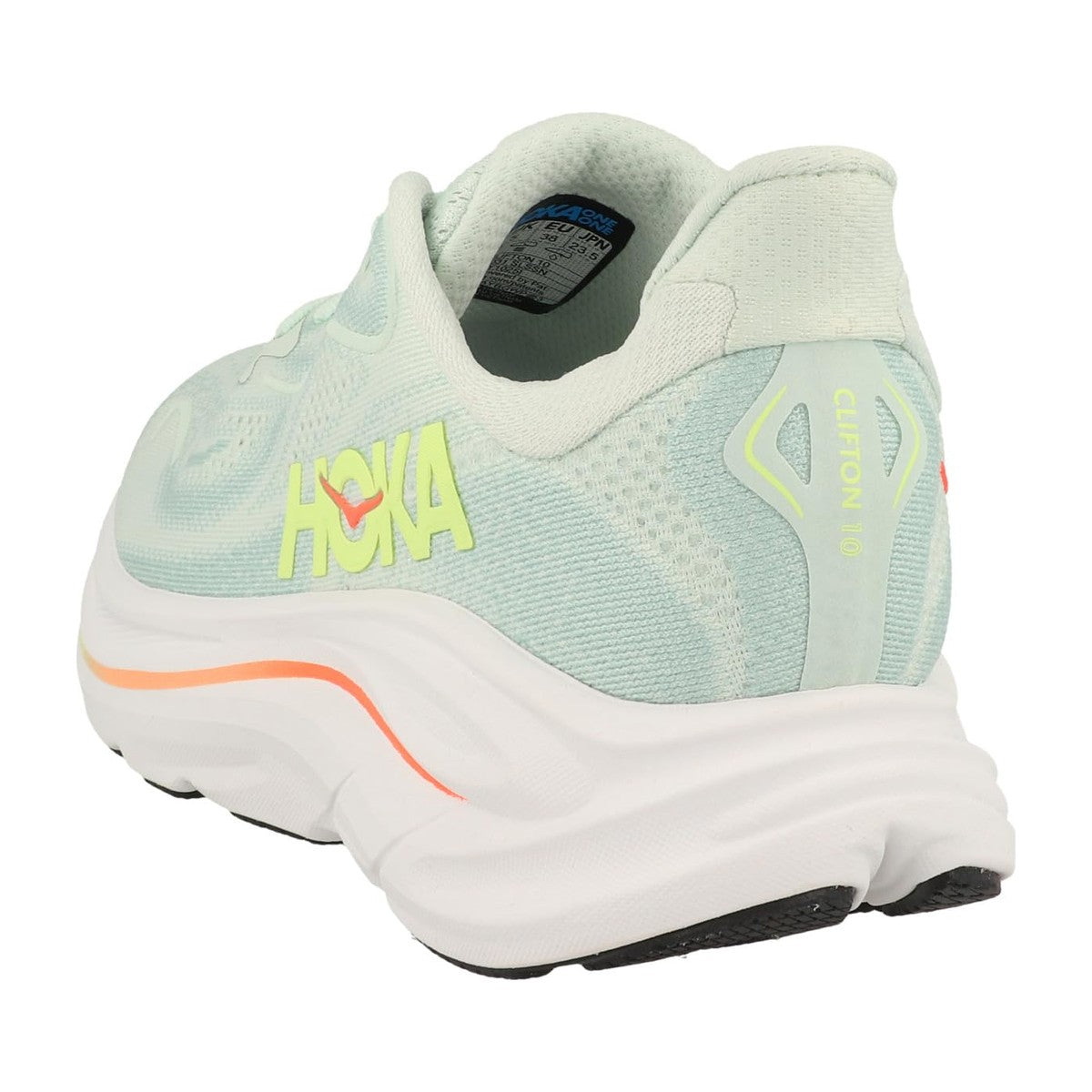Hoka Women's Clifton 10 Sea Glass/Neon Flame