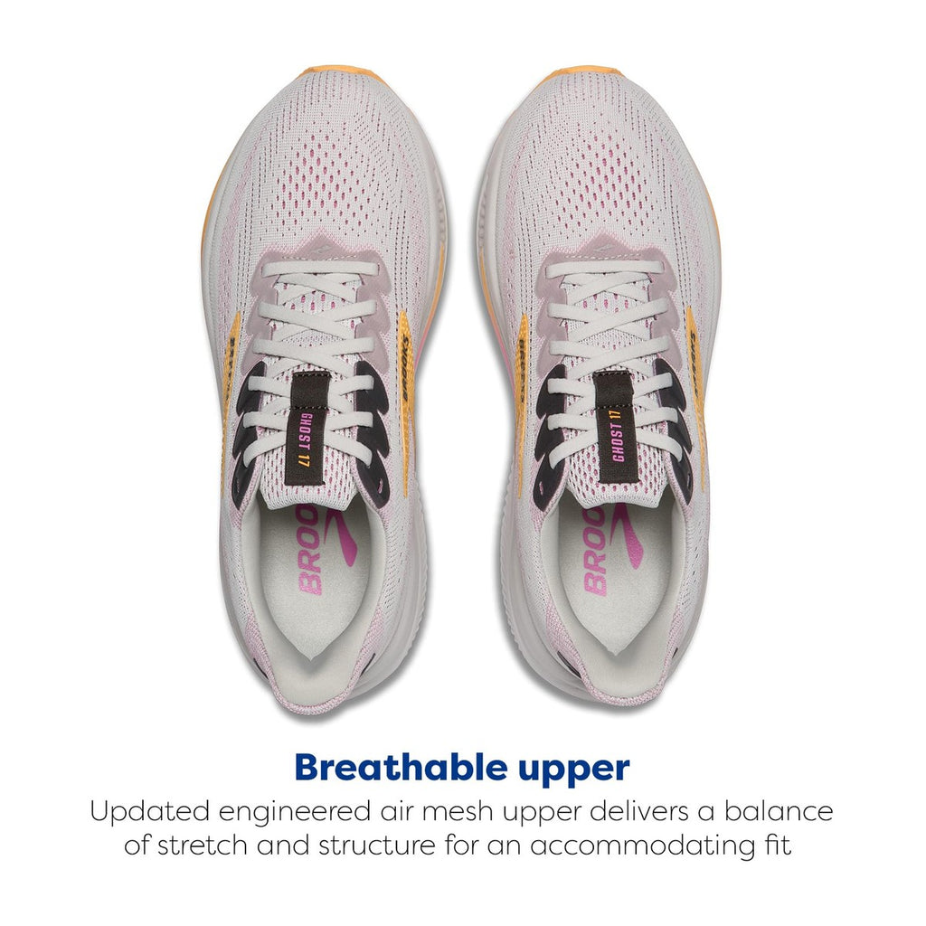 Brooks Women's Ghost 17 Oyster/Apricot/Pink