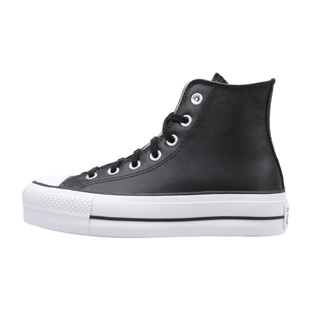Converse Women's Lift Platform Leather Black/Black/White
