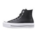 Converse Women's Lift Platform Leather Black/Black/White