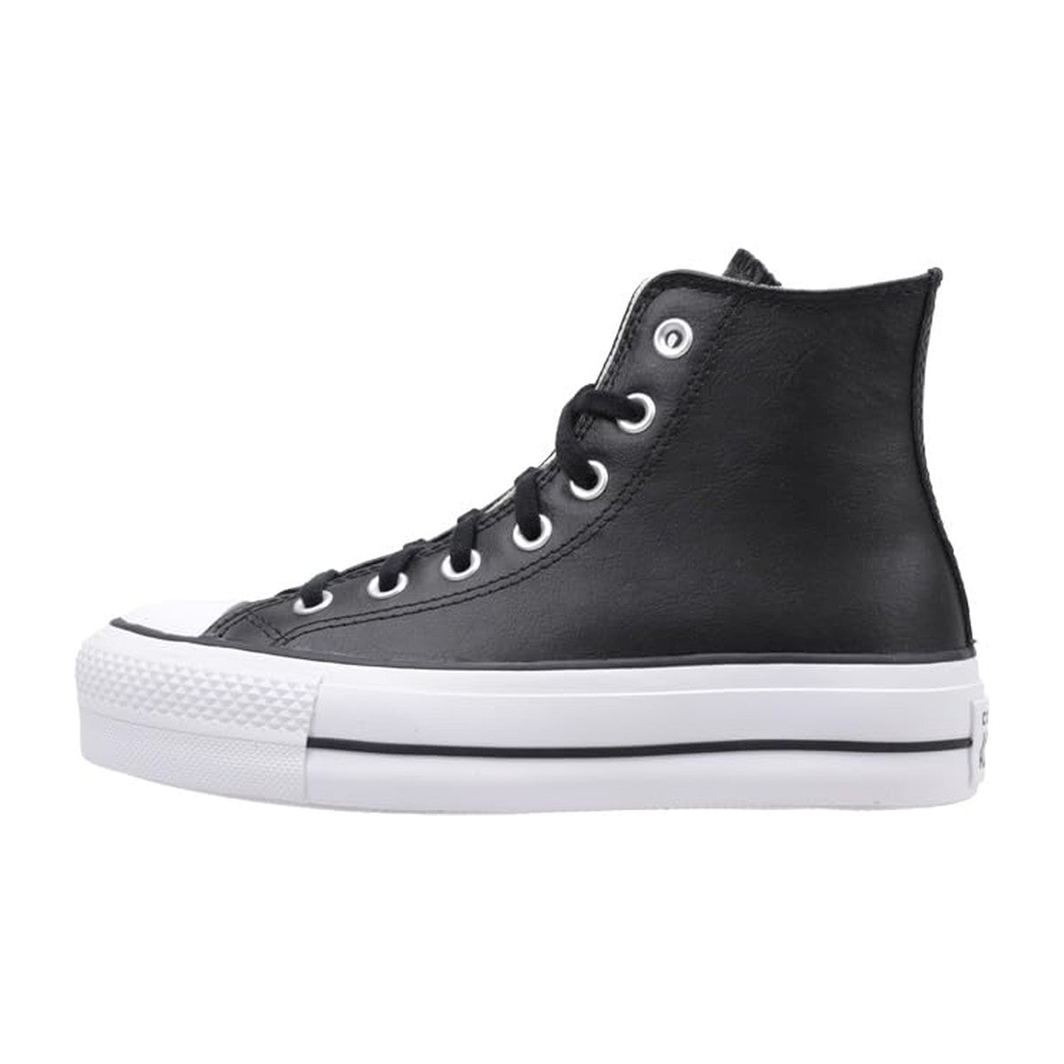 Converse Women's Lift Platform Leather Black/Black/White
