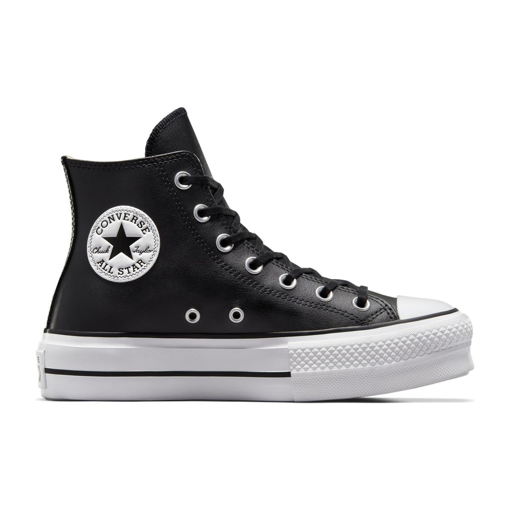 Converse Women's Lift Platform Leather Black/Black/White
