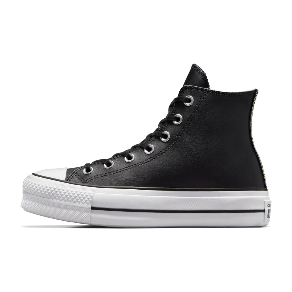 Converse Women's Lift Platform Leather Black/Black/White
