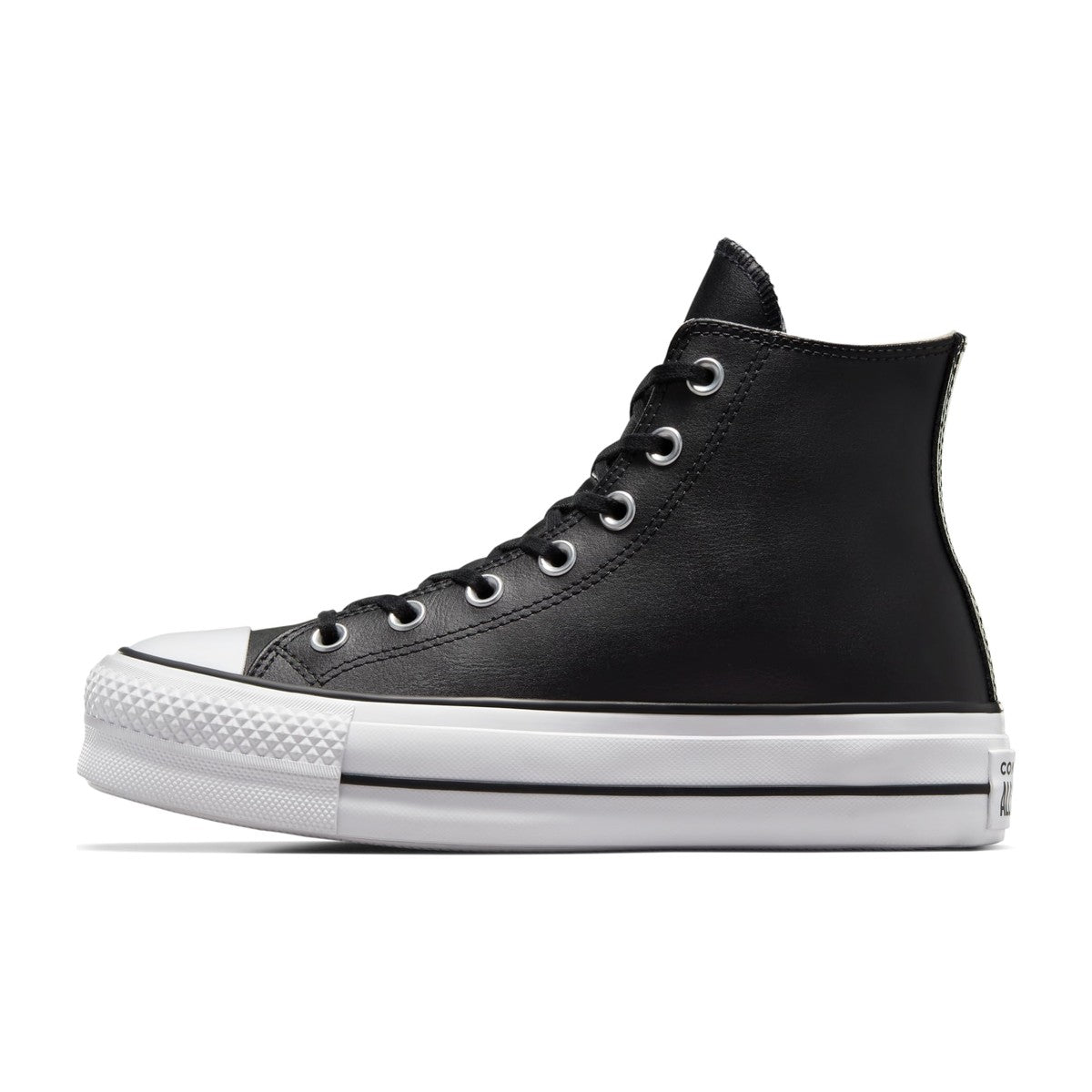 Converse Women's Lift Platform Leather Black/Black/White