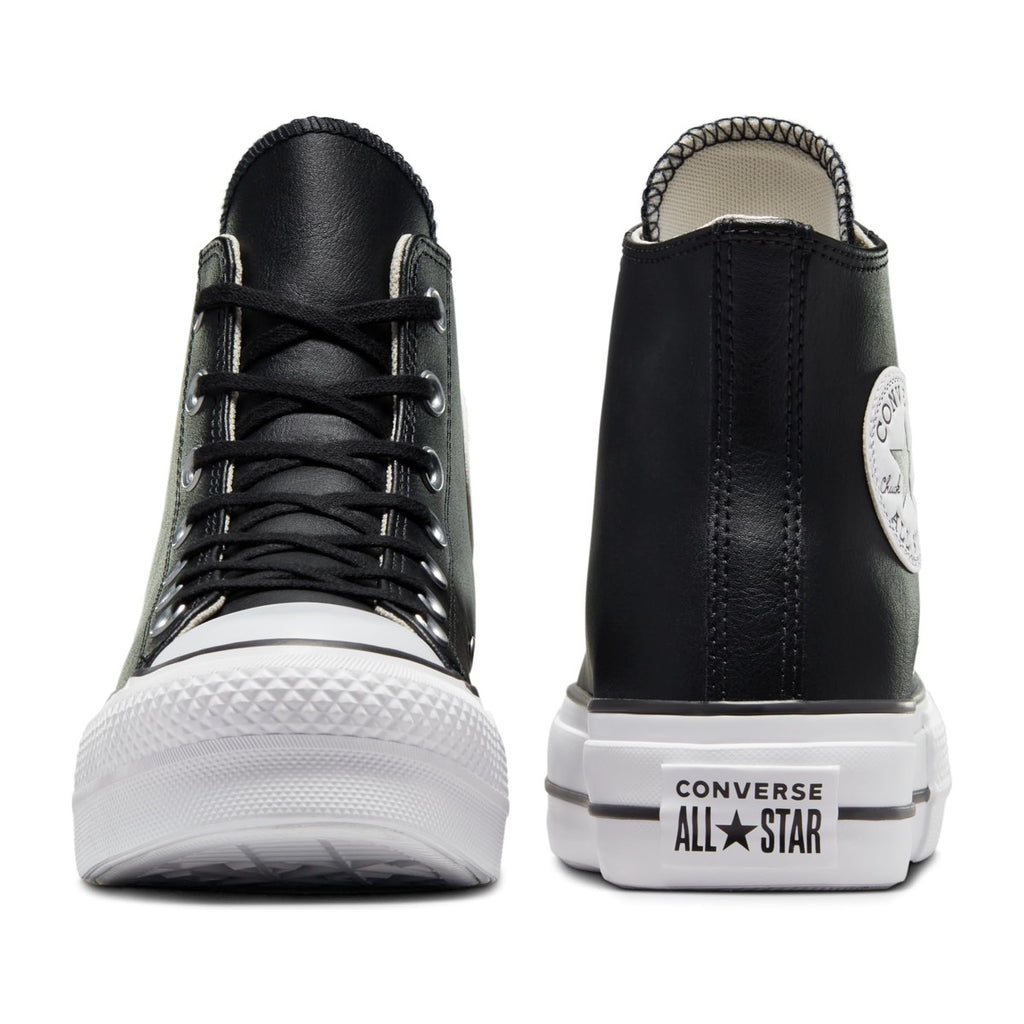 Converse Women's Lift Platform Leather Black/Black/White