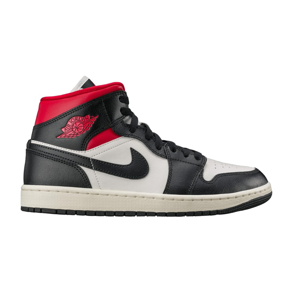 Nike Women's Wmens Jordan 1 Mid Black/Sail/Gym Red