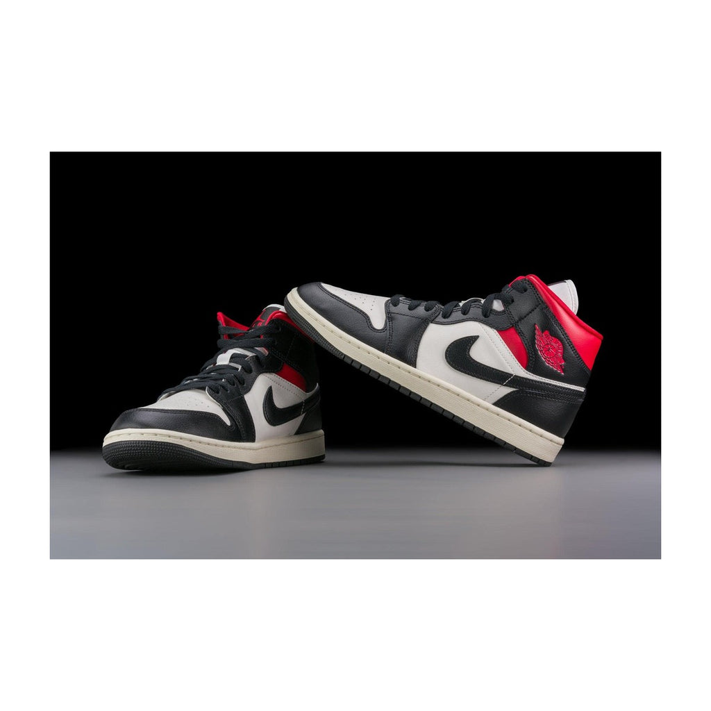 Nike Women's Wmens Jordan 1 Mid Black/Sail/Gym Red