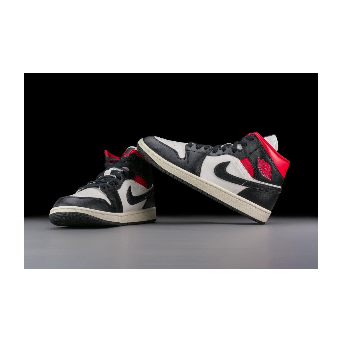 Nike Women's Wmens Jordan 1 Mid Black/Sail/Gym Red