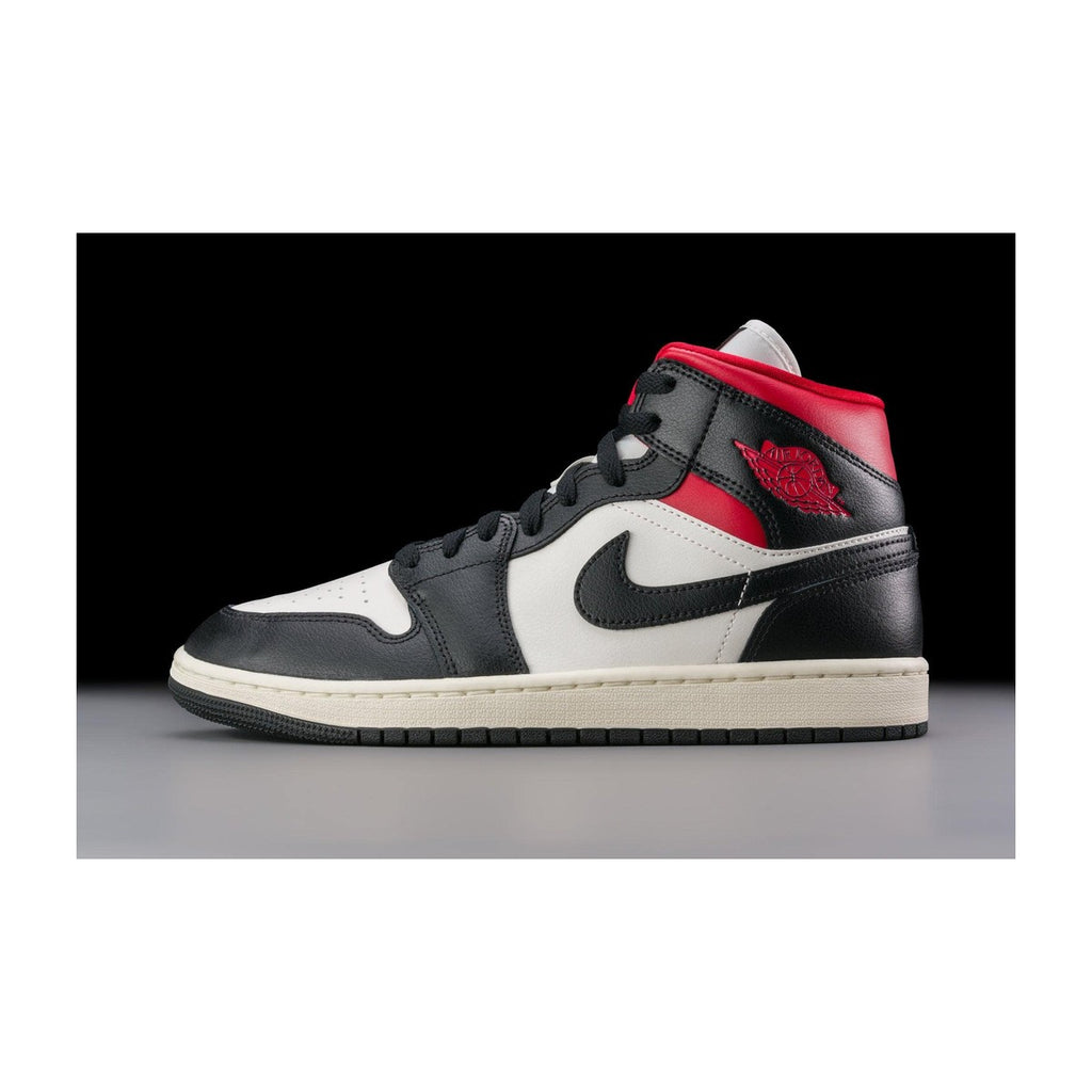 Nike Women's Wmens Jordan 1 Mid Black/Sail/Gym Red