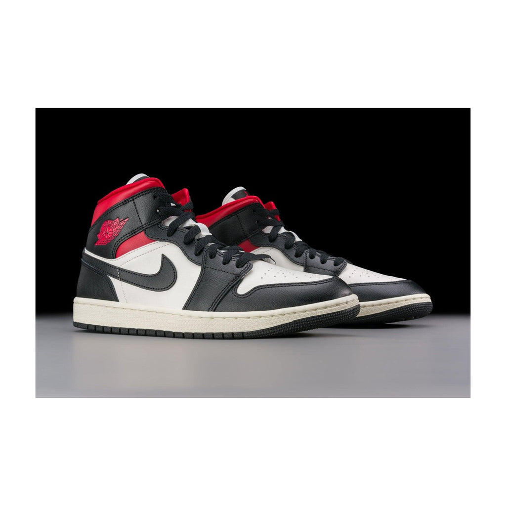 Nike Women's Wmens Jordan 1 Mid Black/Sail/Gym Red