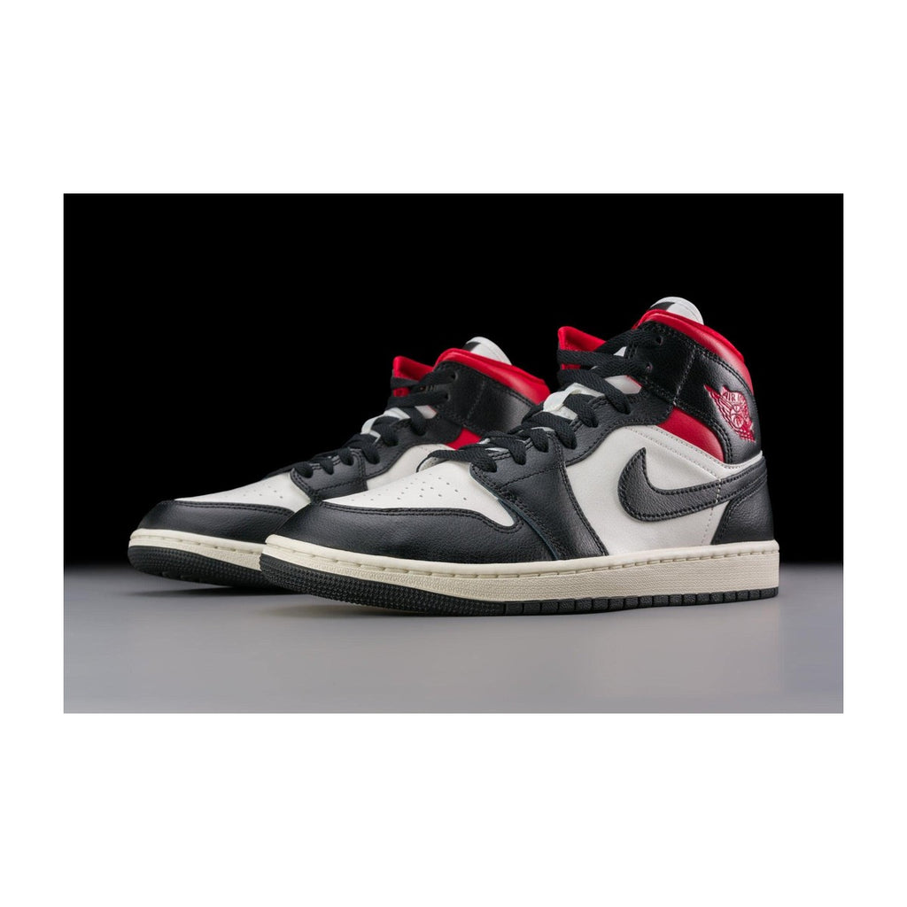 Nike Women's Wmens Jordan 1 Mid Black/Sail/Gym Red