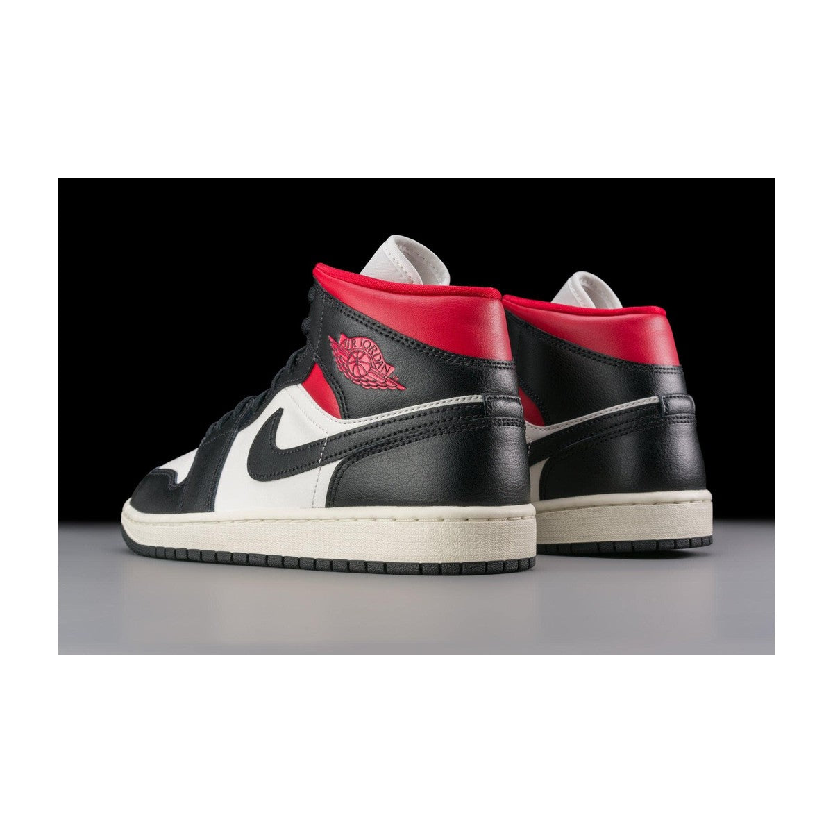 Nike Women's Wmens Jordan 1 Mid Black/Sail/Gym Red