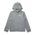 Nike Big Kid Sportswear Club Fleece Hoddie Carbon Heather/White