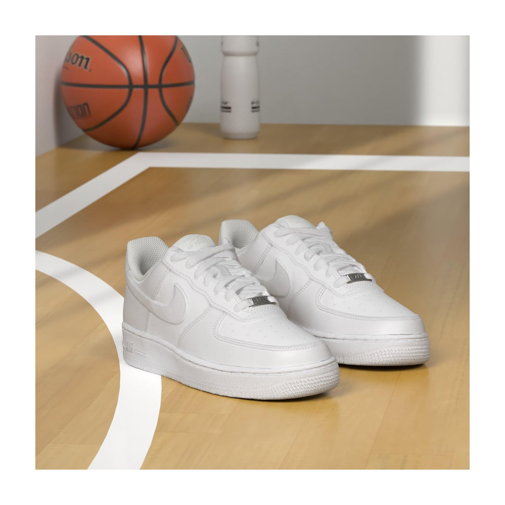 Nike Women's Air Force 1 07 White Metallic Logo