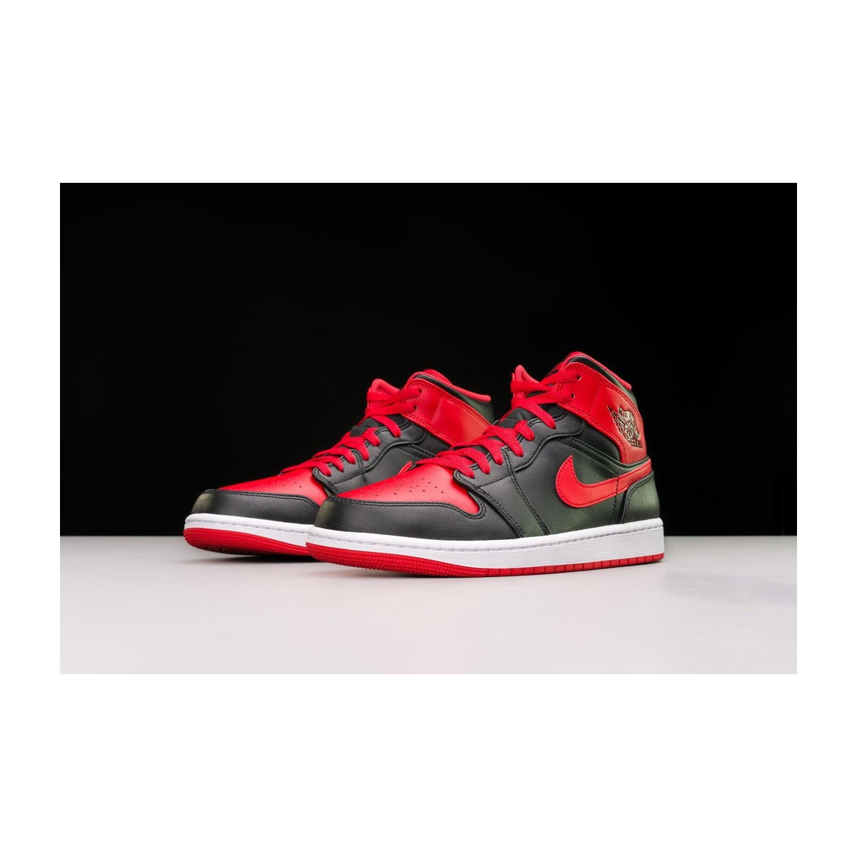 Nike Men's Air Jordan 1 Mid Black, Fire Red, White