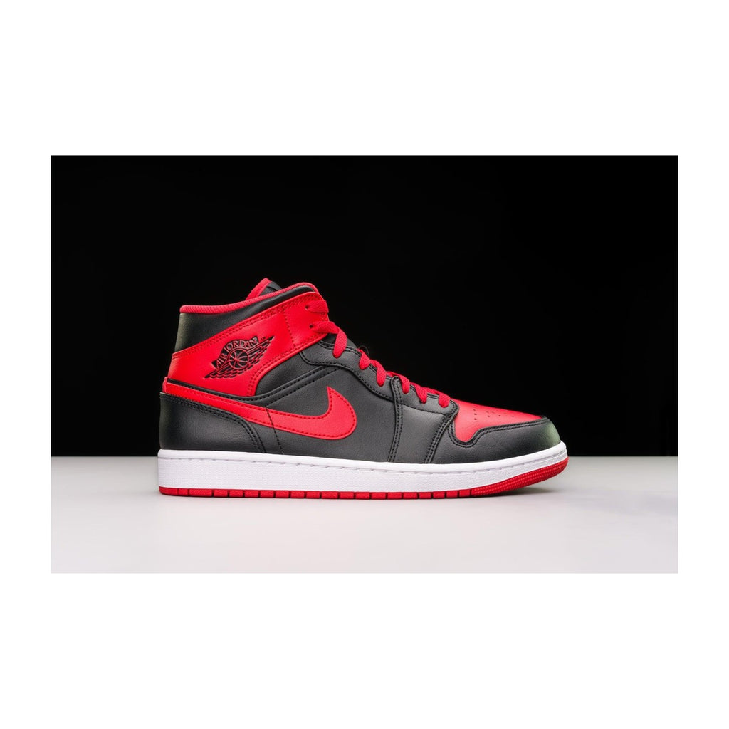 Nike Men's Air Jordan 1 Mid Black, Fire Red, White