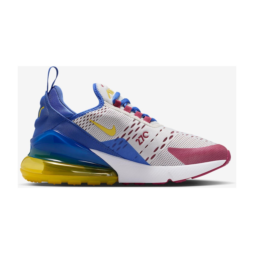 Nike Big Kids' Air Max 270 Sneakers (soft Pearl/Bright Citron-comet Blue)