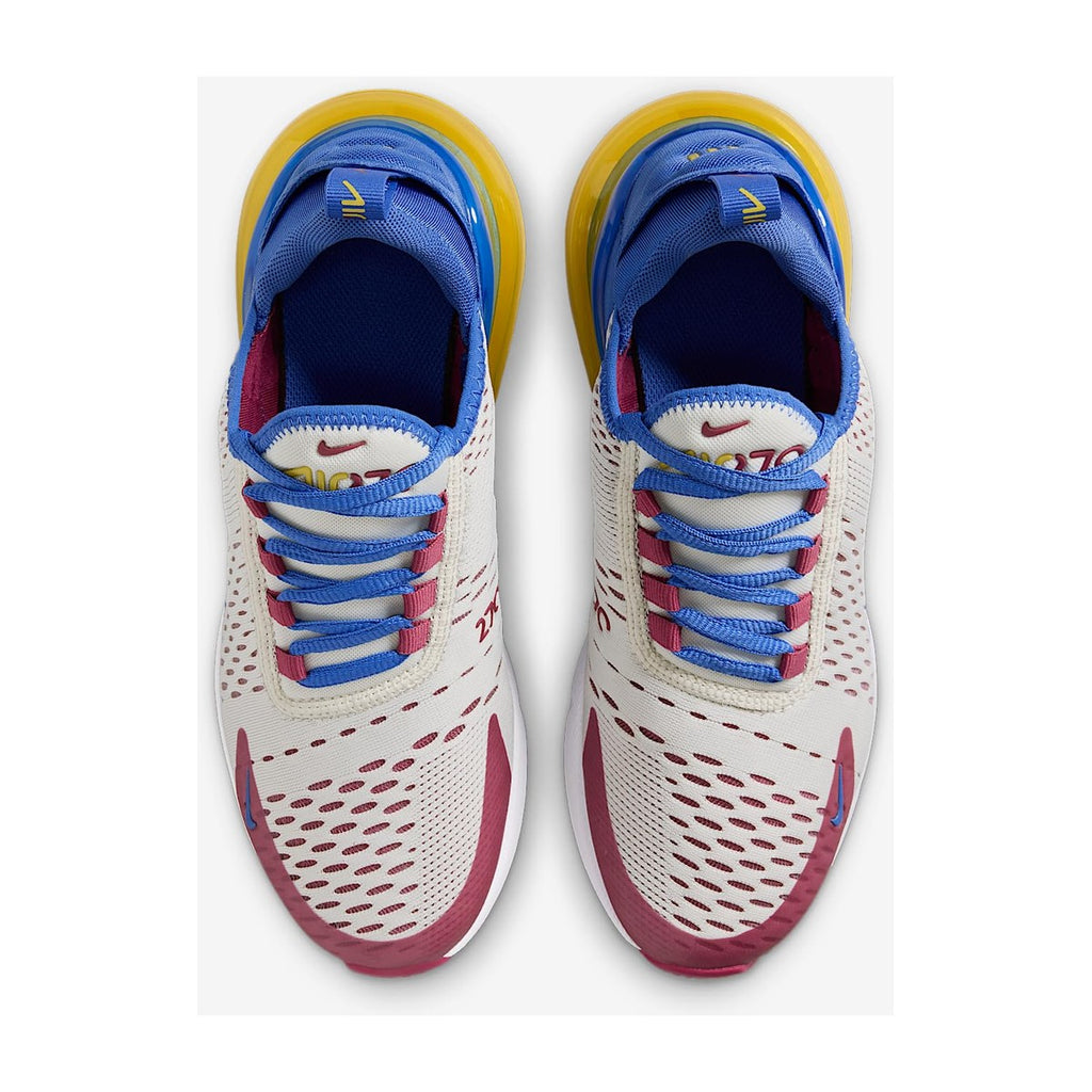 Nike Big Kids' Air Max 270 Sneakers (soft Pearl/Bright Citron-comet Blue)